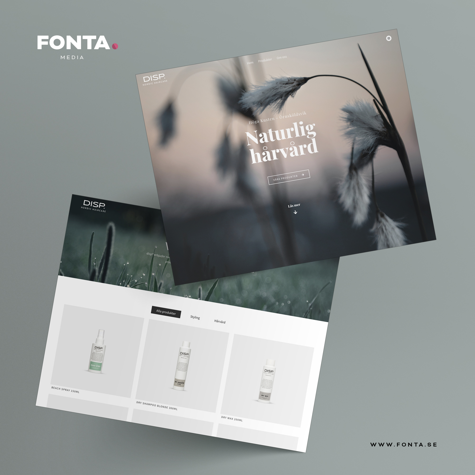 Ny hemsida -> Disp är ett professionellt hårvårdsföretag beläget i Örnsköldsvik, mitt i det natursköna Höga Kusten. Vi erbjuder en naturlig hårvård & styling där alla produkter är utvecklade och producerade i Sverige. 

 #fontamedia #örnsköldsvik #övik #högakusten #webbyrå #nyhemsida