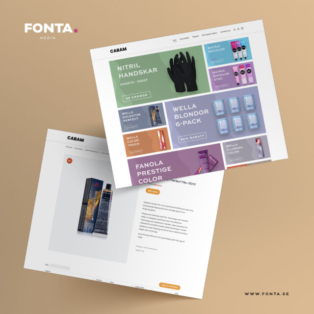 Webbshop till frisörgrossisten Cabam som säljer hårvårdsprodukter till frisörsalonger i hela landet.

👉 www.cabam.se

#fontamedia #webbyrå #nyhemsida #högakusten #övik #örnsköldsvik #hemsida