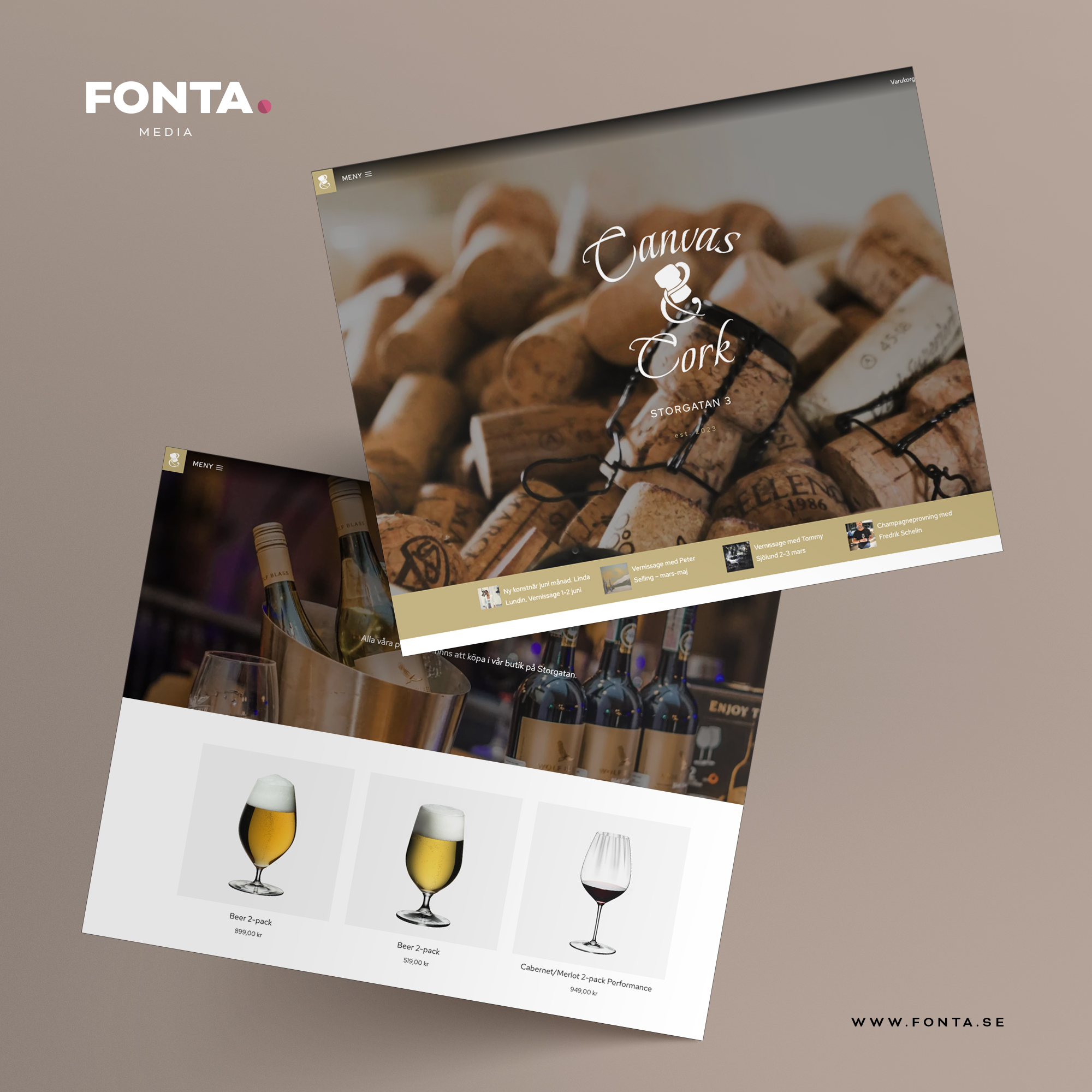 Ny hemsida till Canvas & Cork. Konstgalleri, vinprovningar och mycket mer centralt i Örnsköldsvik.

👉 www.canvasandcork.se

#fontamedia #webbyrå #nyhemsida #högakusten #övik #örnsköldsvik #hemsida